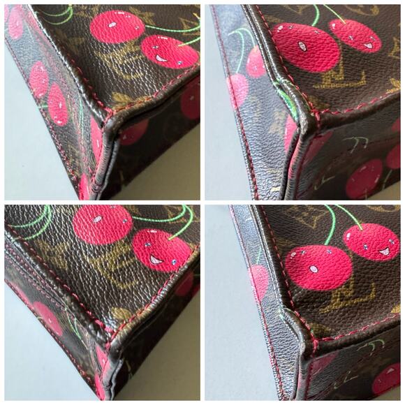 🍒Louis Vuitton Takashi Murakami Cerises Cherries Sac Plat and Round Coin Purse - Picture 5 of 16